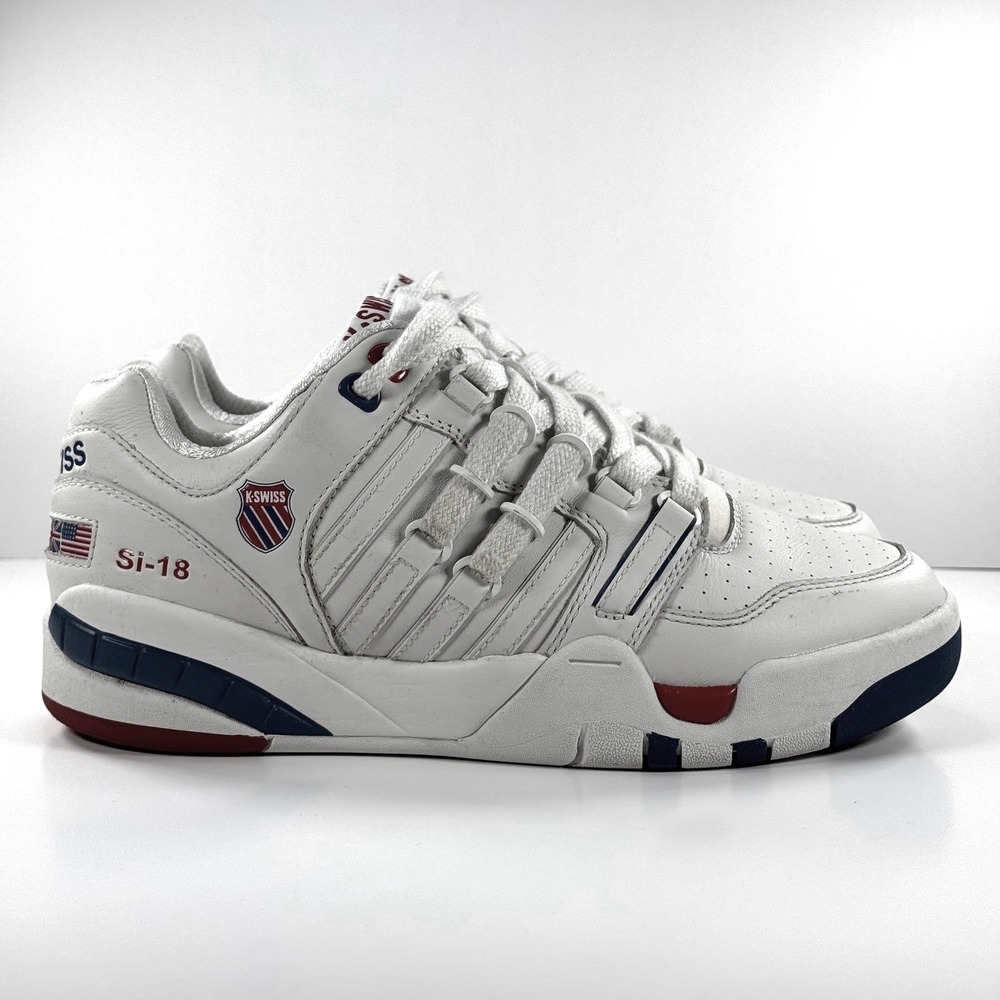 K-Swiss Si-18 International Heritage Low White Red Blue Mens 7 08381-113-M